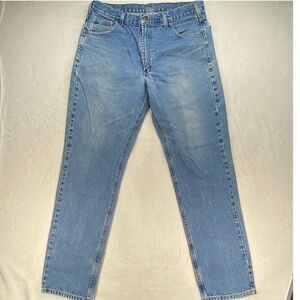 Carhartt Classic Light Wash Denim Jeans Straight Leg Workwear 34x32.5 -‎ flaw